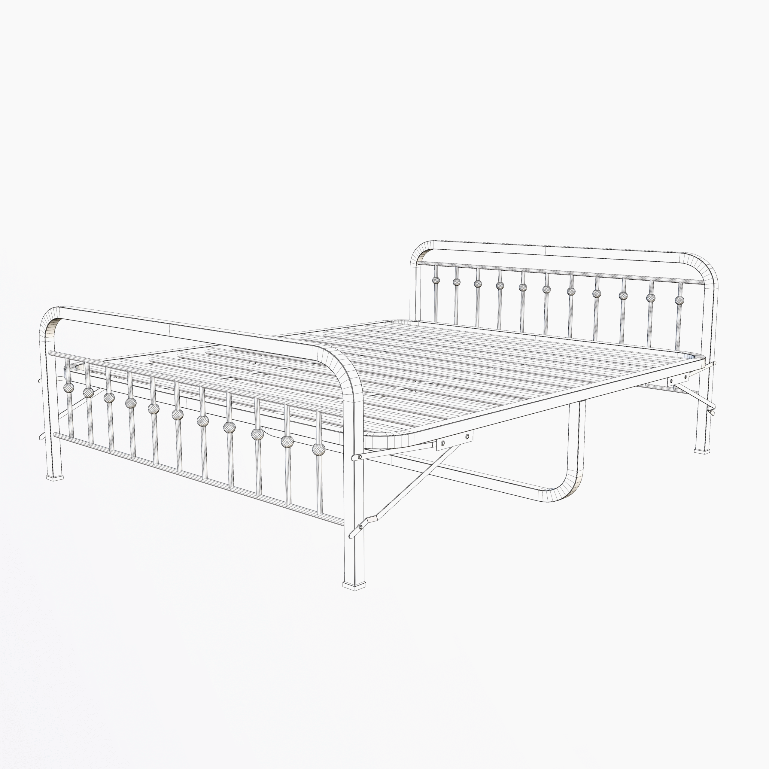 Metal Bed Frame 3D Model - Image 18
