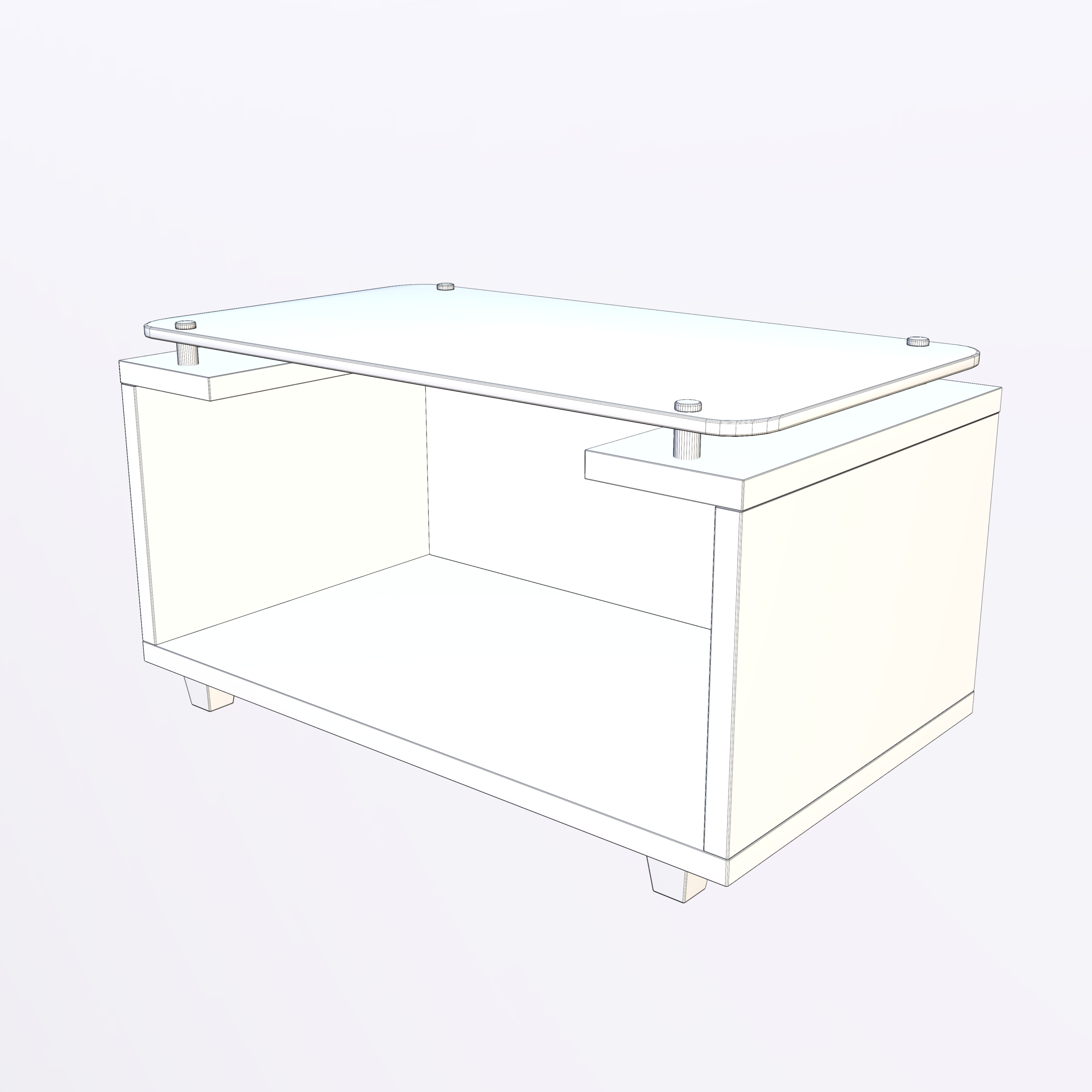 Modern Glass Top Coffee Table 3D Model - Image 14