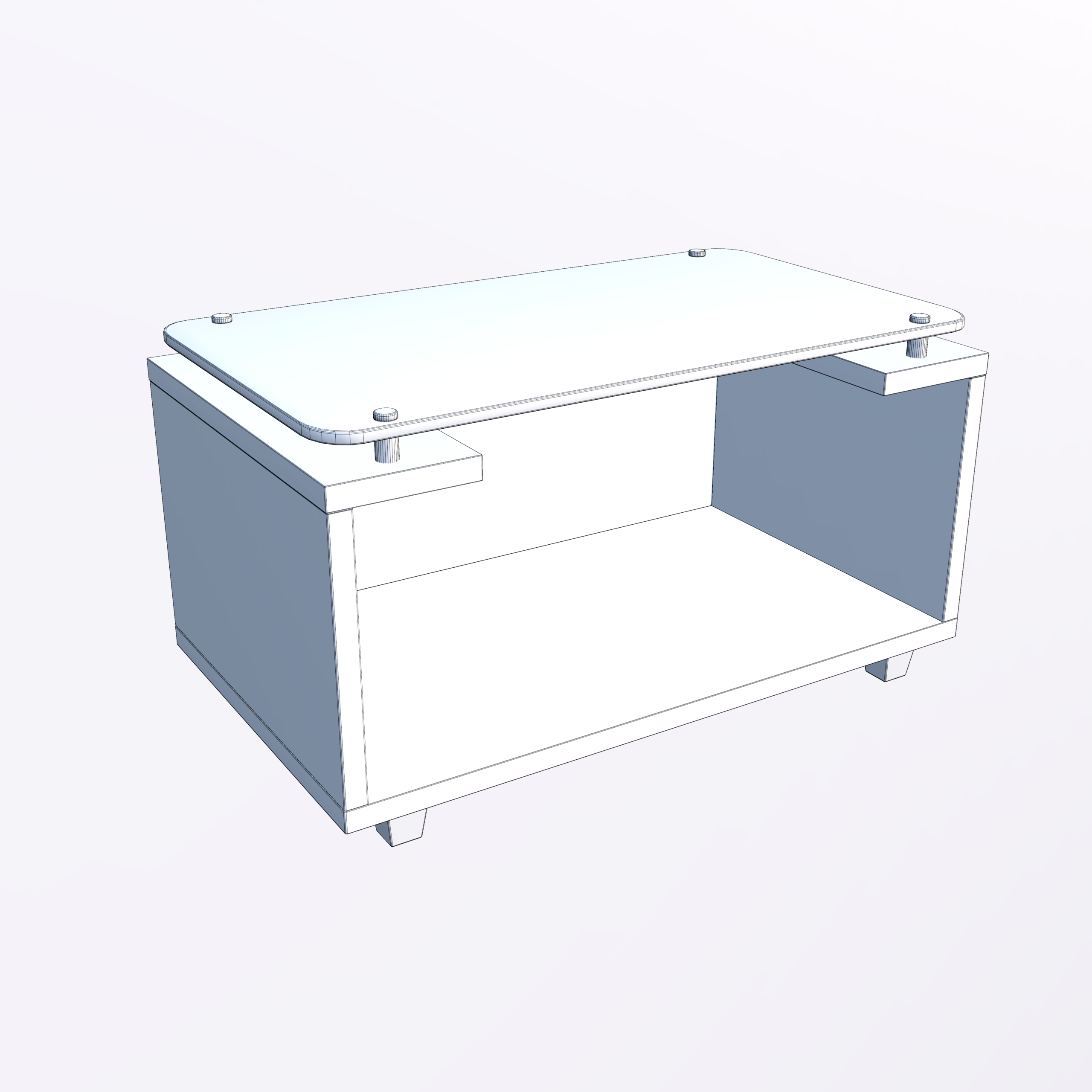 Modern Glass Top Coffee Table 3D Model - Image 15