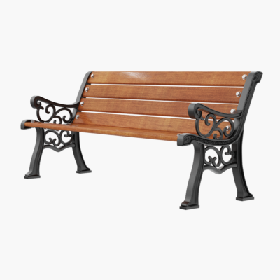 Wooden Park Bench 3D Model