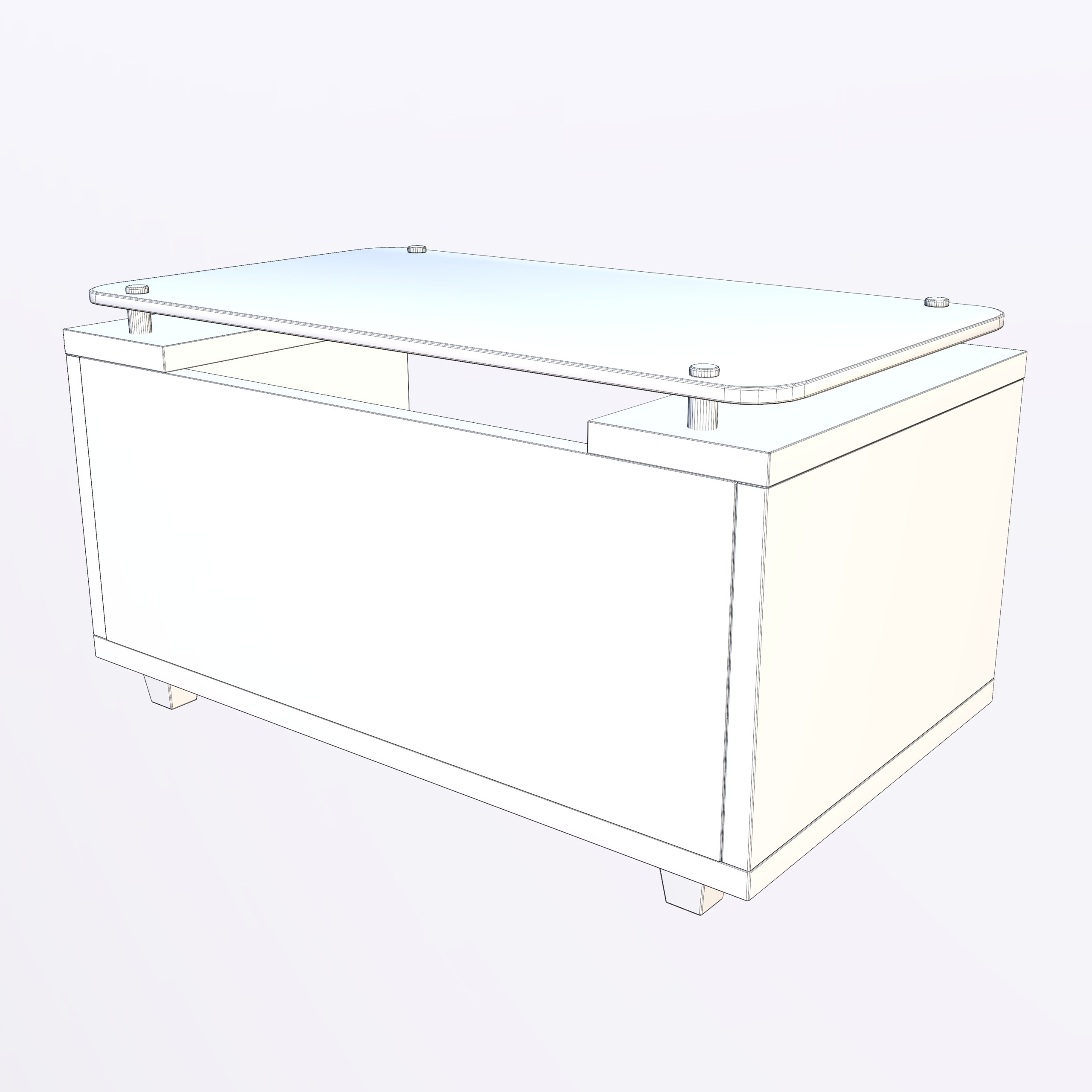 Modern Glass Top Coffee Table 3D Model - Image 21