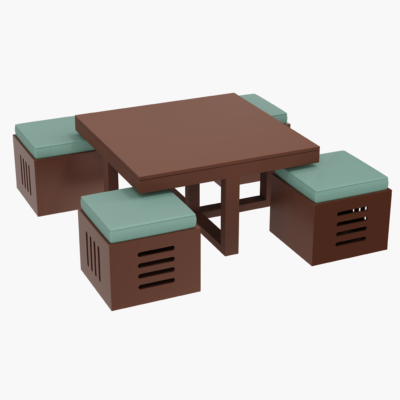 Coffee Table with Stool 3D Model