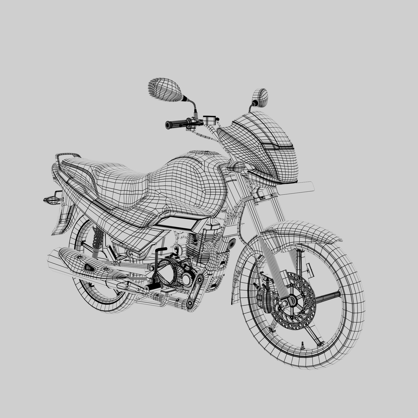 Hero Super Splendor Xtec Bike 3D Model - Image 11