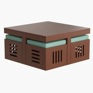Coffee Table with Stool 3D Model