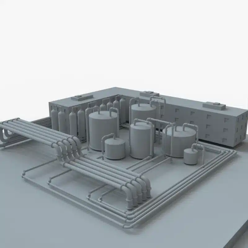 Hydrogen Power Plant 3D Model