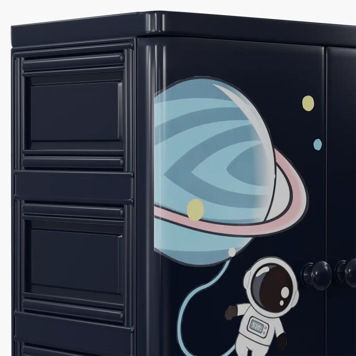 Kids Space Theme Wardrobe 3D Model - Image 7