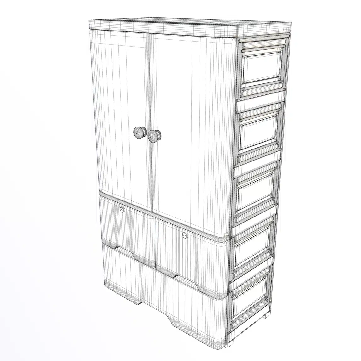 Kids Space Theme Wardrobe 3D Model - Image 16