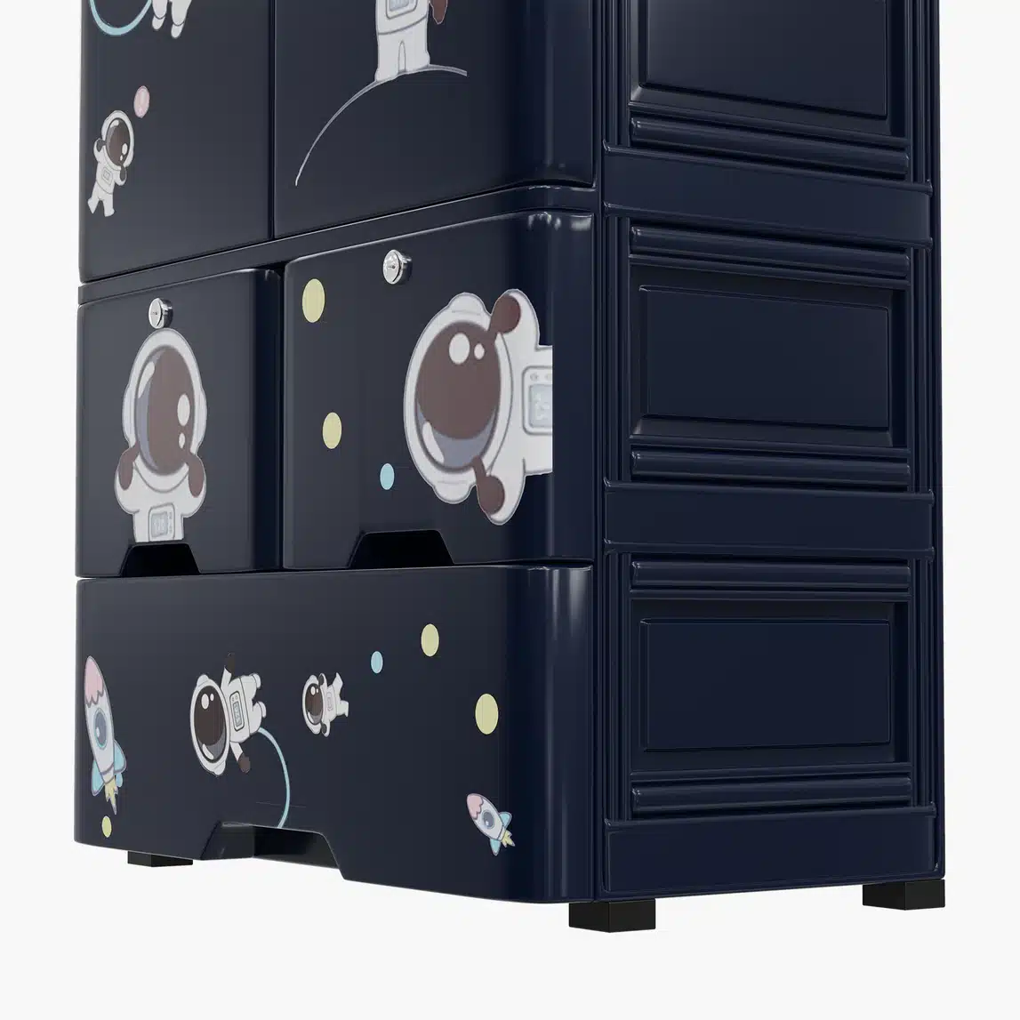 Kids Space Theme Wardrobe 3D Model - Image 4