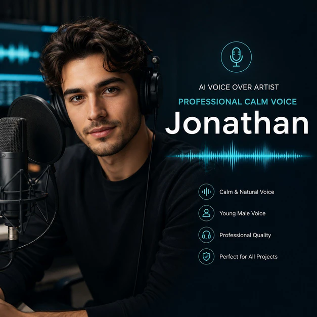 Professional calm AI voice ideal for podcasts, narration, interviews, and conversational audio content.