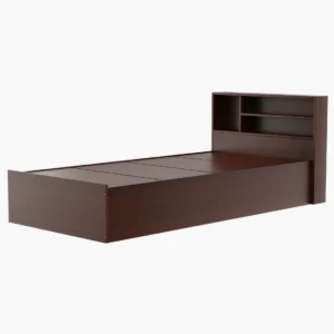 Single Bed with Storage Headboard 3D Model