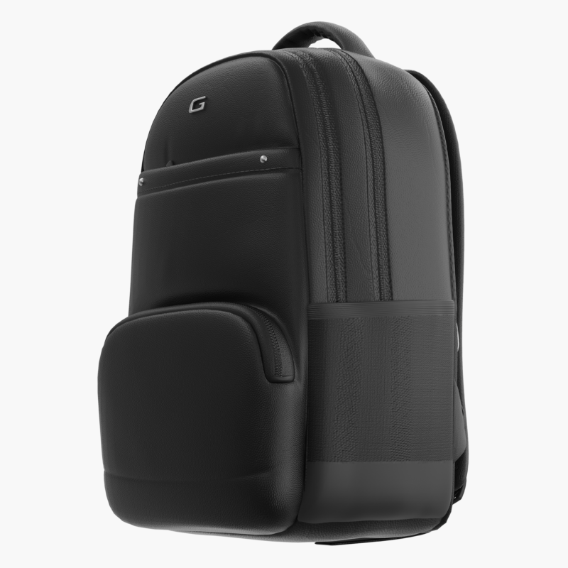 Black Leather Backpack 3D Model