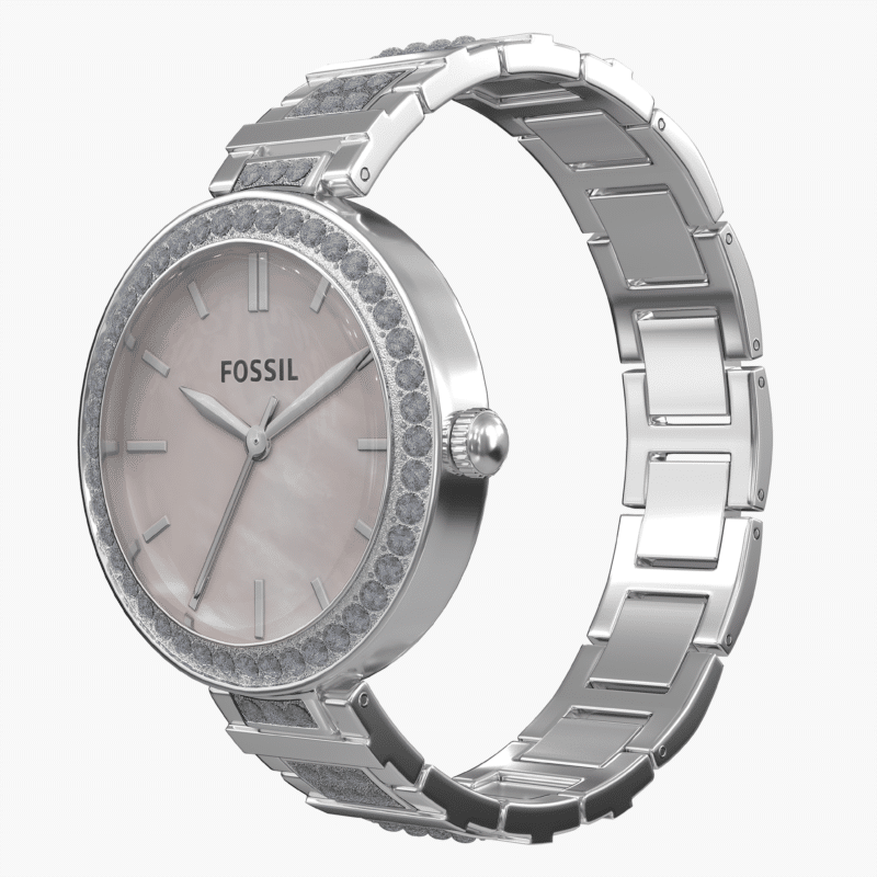 Fossil Silver Crystal Watch 3D Model