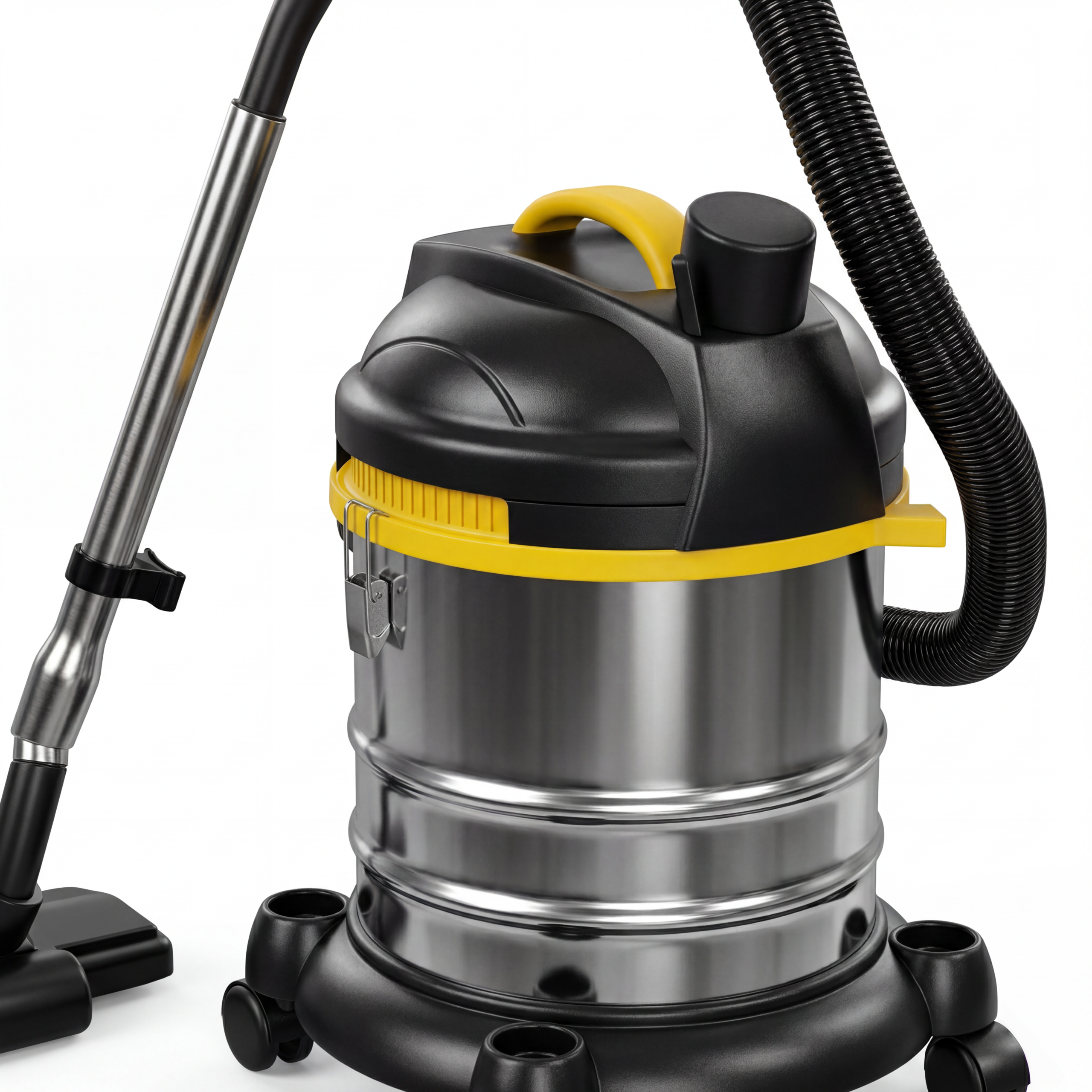 Stainless Steel Canister Vacuum Cleaner 3D Model