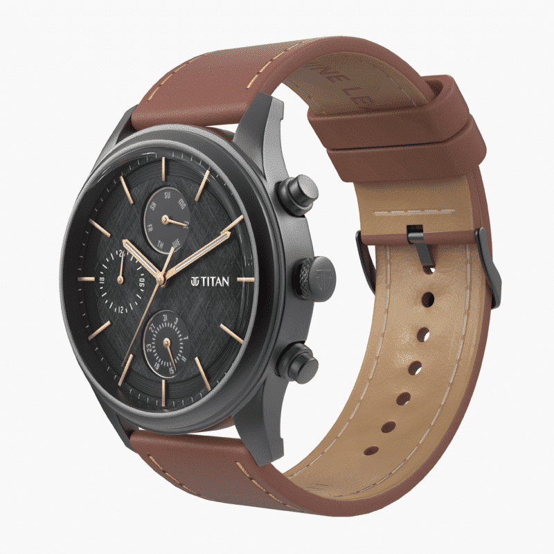 Titan Leather Strap Chronograph Watch 3D Model
